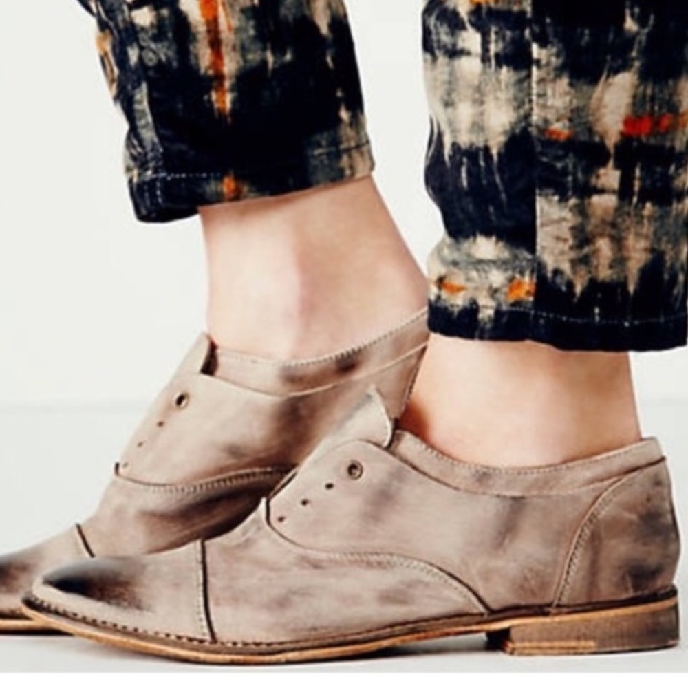 Free People Rogue Darby Brown Leather Oxfords